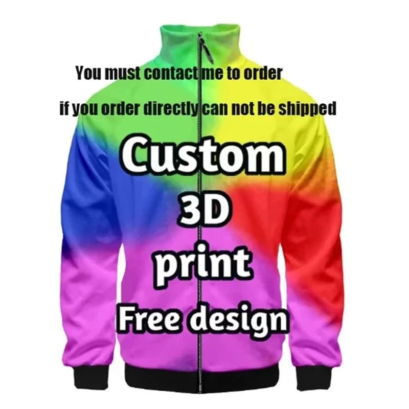 Personalizza la tua esclusiva felpe con stampa 3D all over per uomo moda giacche a maniche corte Hip Hop cappotti Dropshipping all'ingrosso unisex