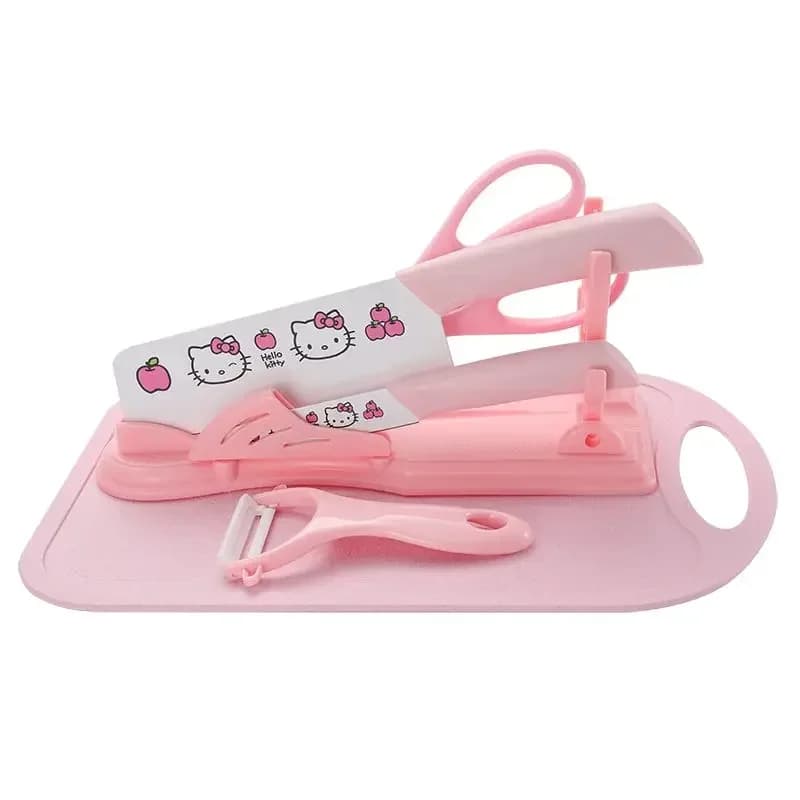Sanrio animation peripheral cartoon Kawai Hello kitty kitchen knife anti-rust set of cutting knife creative fruit knife wholesale