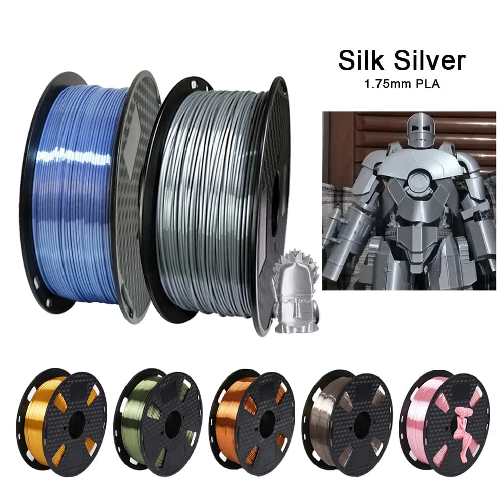 1.75 mm 3D Printer Filament PLA Silk Silver Blue Silk Printer Pen 3D Printer Rich Lustre Consumables 500 g, 250 g