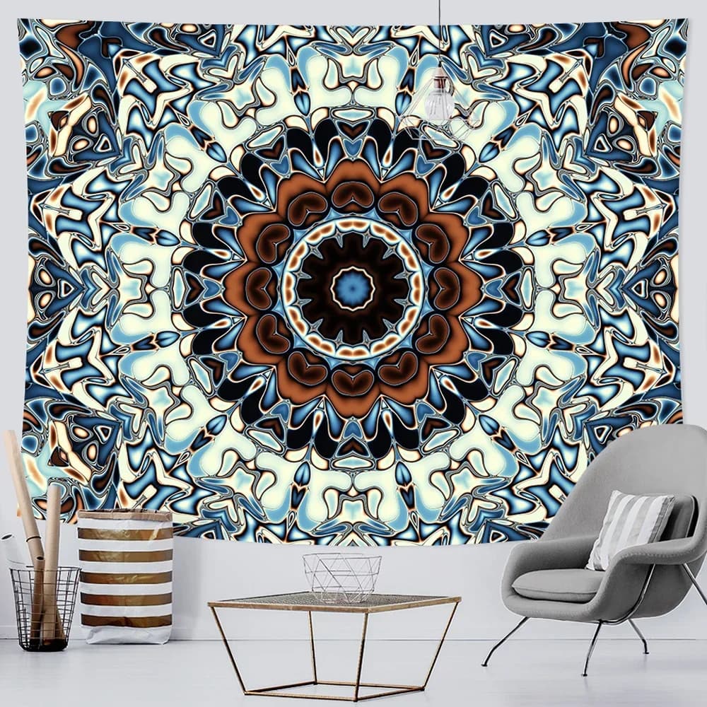 Large mandala home decor tape background hippie bohemian decor scene psychedelica yoga mat sheet