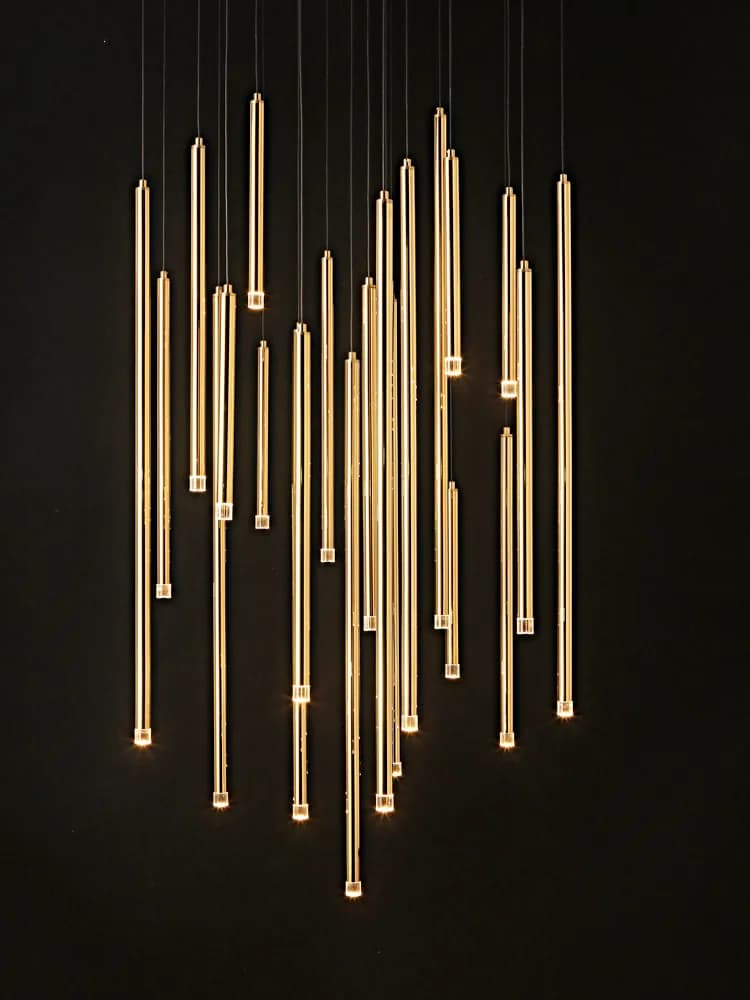 Lampadari a LED per scale del soggiorno, decorazione domestica moderna di lusso, lampadari a soffitto per soffitta della villa, illuminazione interna dell'hotel