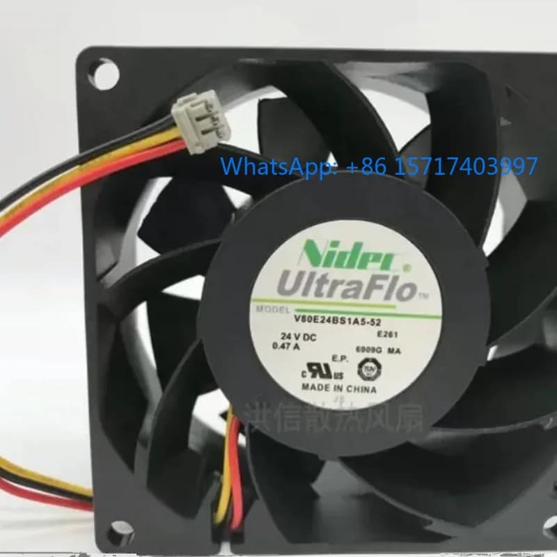 Ventola di raffreddamento inverter Nidec 8038 V80E24BS1A5-52 DC24V 0,47A