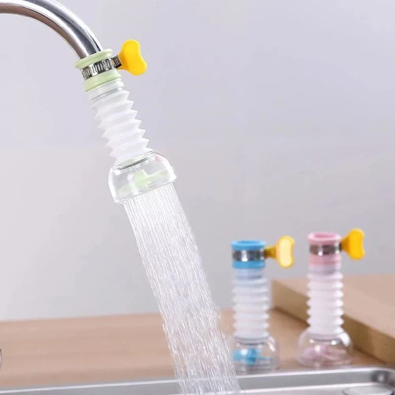 1X 360 ° Prolunga girevole Aeratore per rubinetto da cucina Tubo telescopico Spruzzatore Filtro Diffusore Ugello per risparmio idrico Connettore per rubinetto da bagno