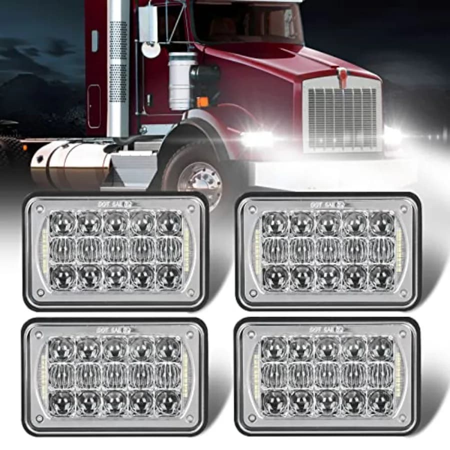 Fari LED 60W 4x6 Pollici Approvati DOT con DRL e Fascio Sigillato Alto/Basso per Freightliner Kenworth H4651 H4652 H4656 H4666 H6545