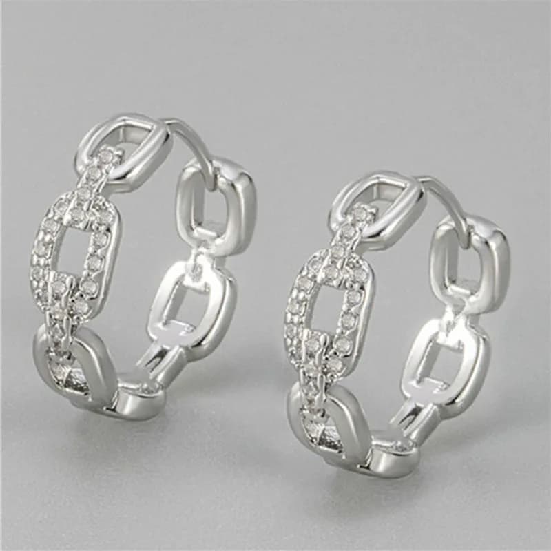 Orecchino a cerchio geometrico con zirconi alla moda con nappa per gioielli da donna, festa di compleanno, matrimonio e1591
