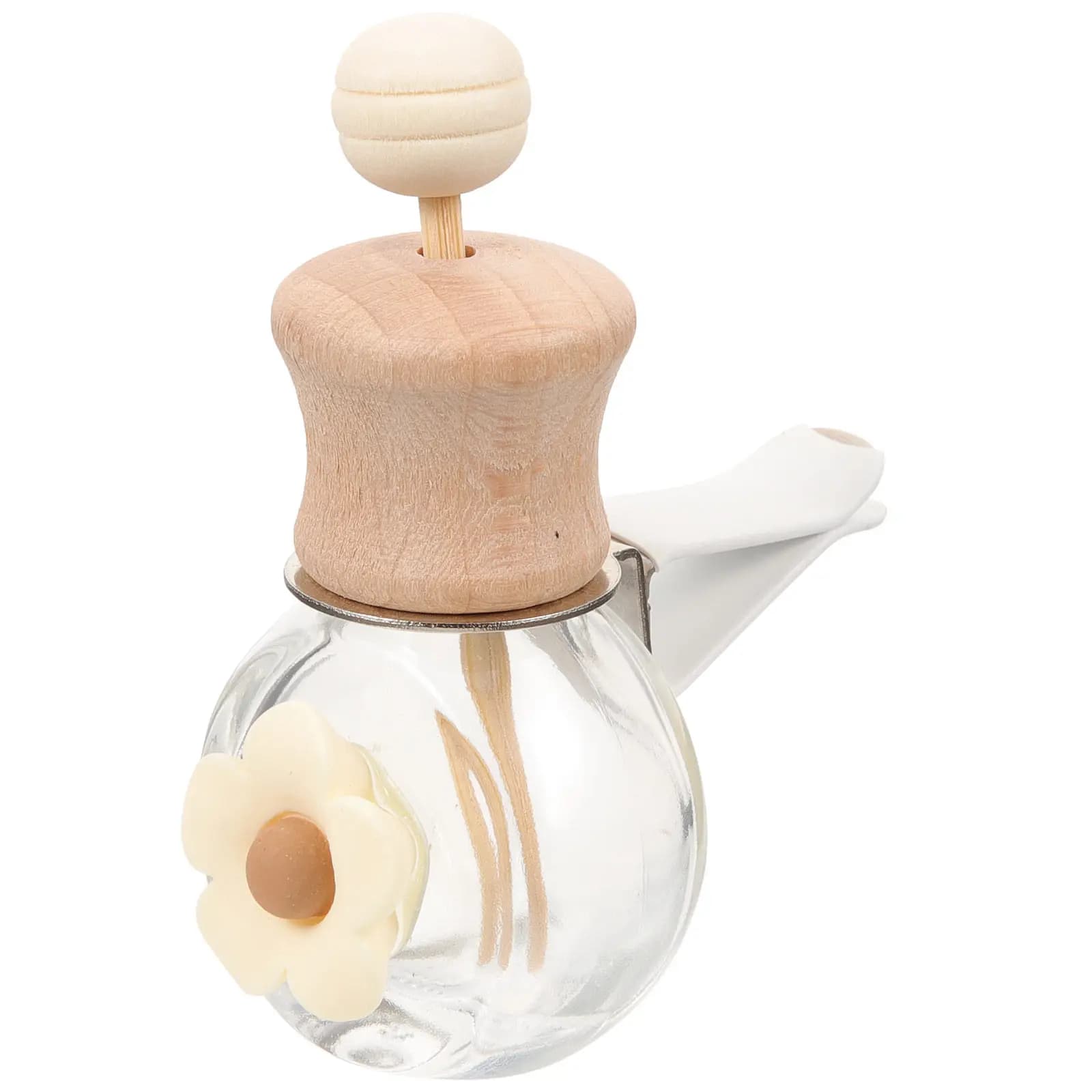 Auto Deodorant Rechargeable Flax, Transparent Glass Container for Essential Oil Diffuser, Elegant Car Interior Accessories