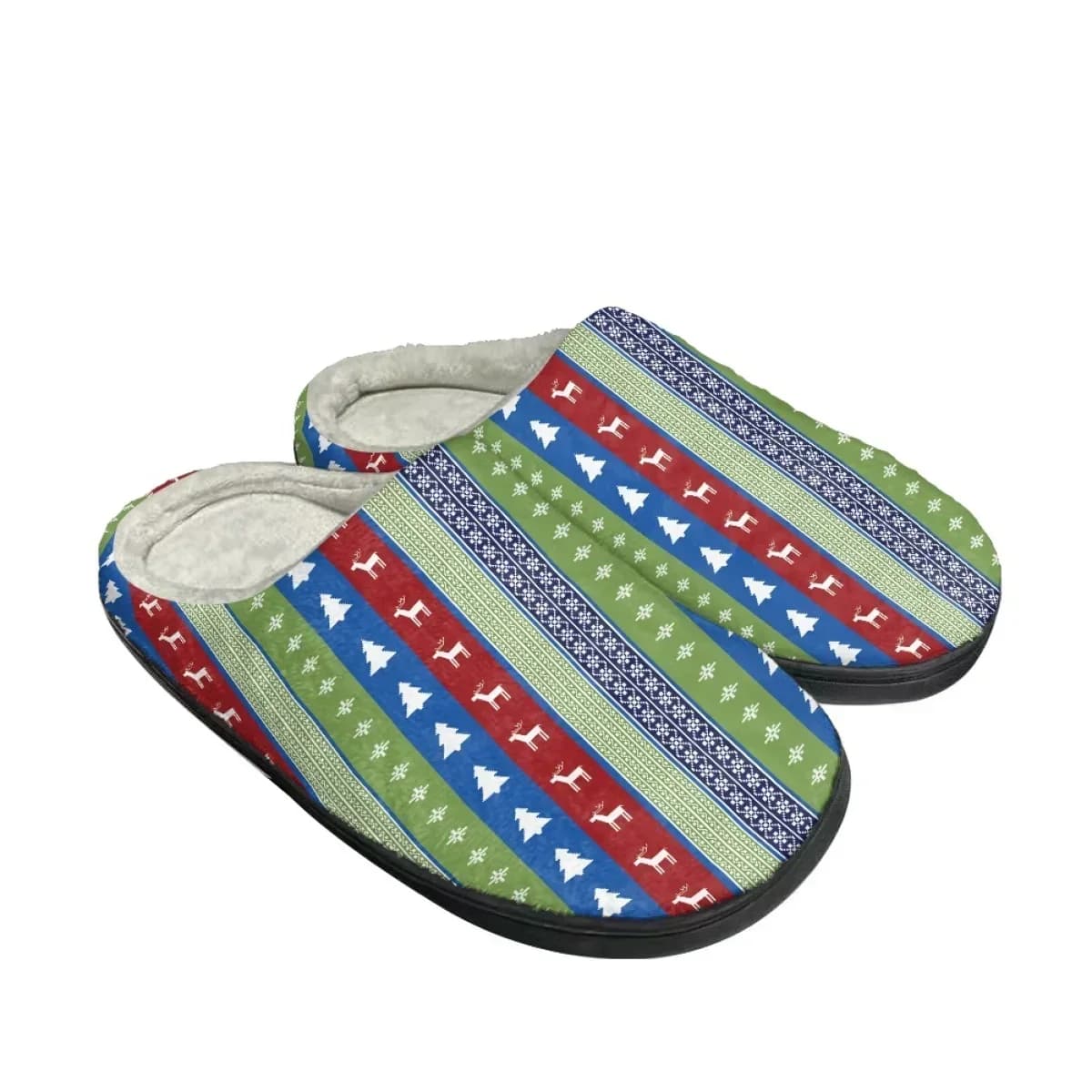 Pantofole da casa antiscivolo da donna con design natalizio, pantofole da camera da letto per coppia, comode pantofole in cotone, calzature invernali calde e casual, Zapatos Mujer