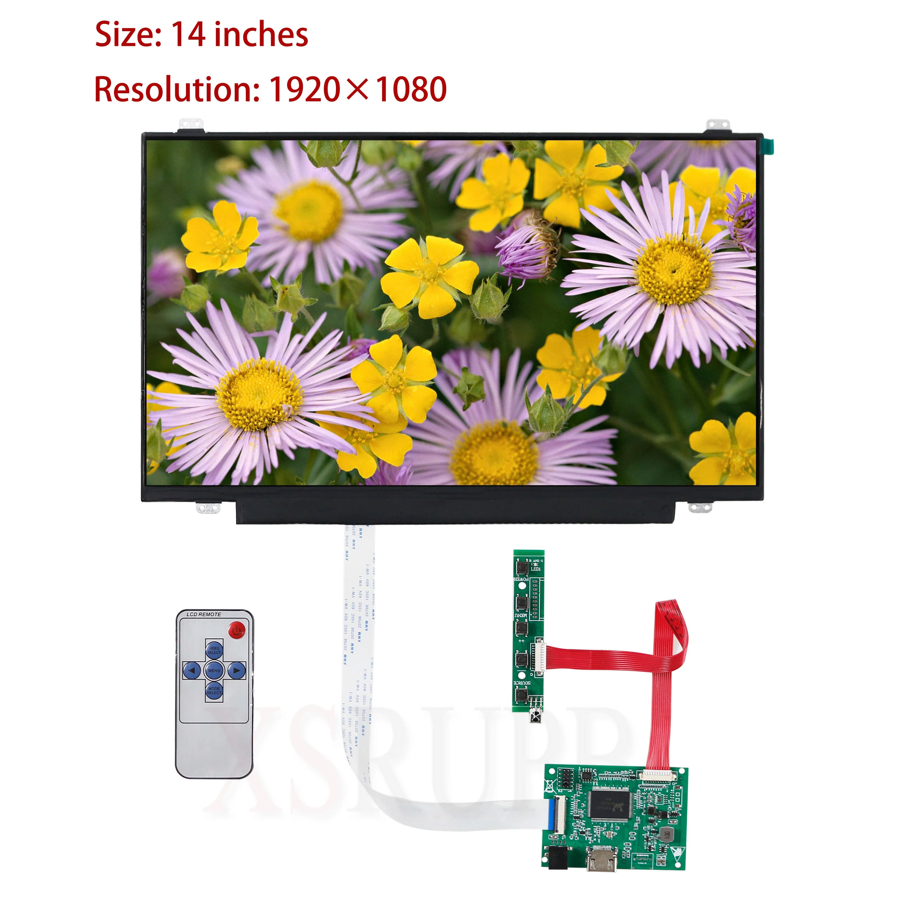 14 inches 1920X1080 EDP Monitor FAI DA TE LCD Display Screen Driver Control Card Compatible HDMI Kit For Raspberry/Ray Pi