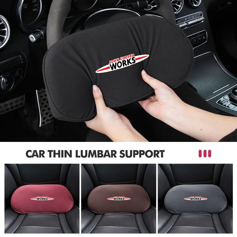 Suede Fabric Car Seat Lumbar Support Non-slip Back Cushion Interior Accessories For MINI John Cooper Works R56 F56 R53 R60