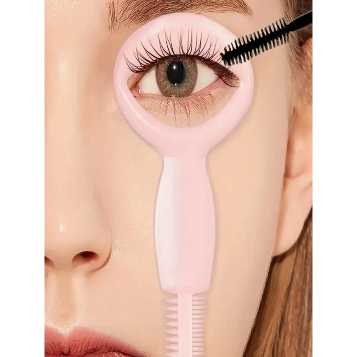 1 pz Strumento 3 in 1 Magico e Utile per Mascara e Ciglia, Pettine Applicatore, Guida e Scheda Ausiliaria, Riutilizzabile per il Trucco