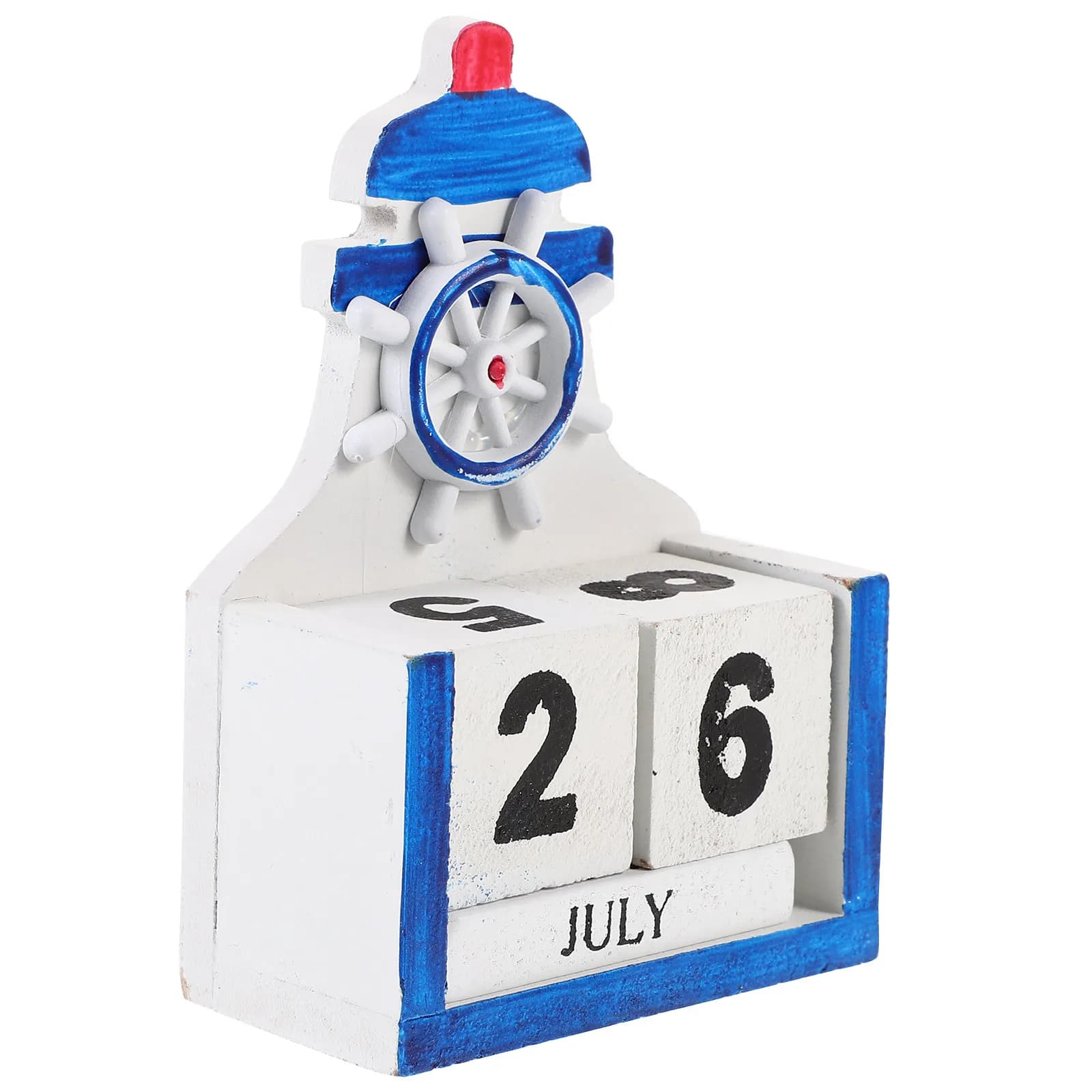 Calendario da Tavolo in Legno Decorativo a Blocchi, Calendario Perpetuo da Scrivania, Accessorio per Casa e Ufficio, Promemoria Data Classico