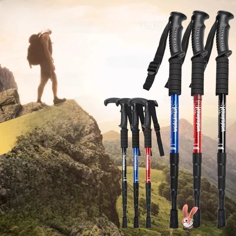 Bastone da Trekking Professionale Ultraleggero Regolabile per Uomo e Donna, Attrezzatura per Arrampicata in Montagna e Escursionismo