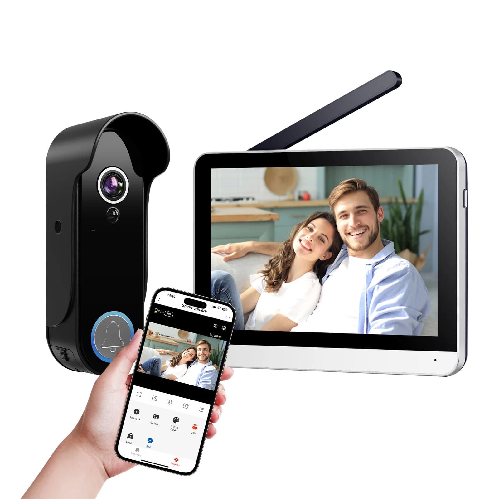 Videocitofono Smart Waterproof Wireless Wifi Videocitofono Smart con sistema touch screen Citofono duplex con telecamera a colori