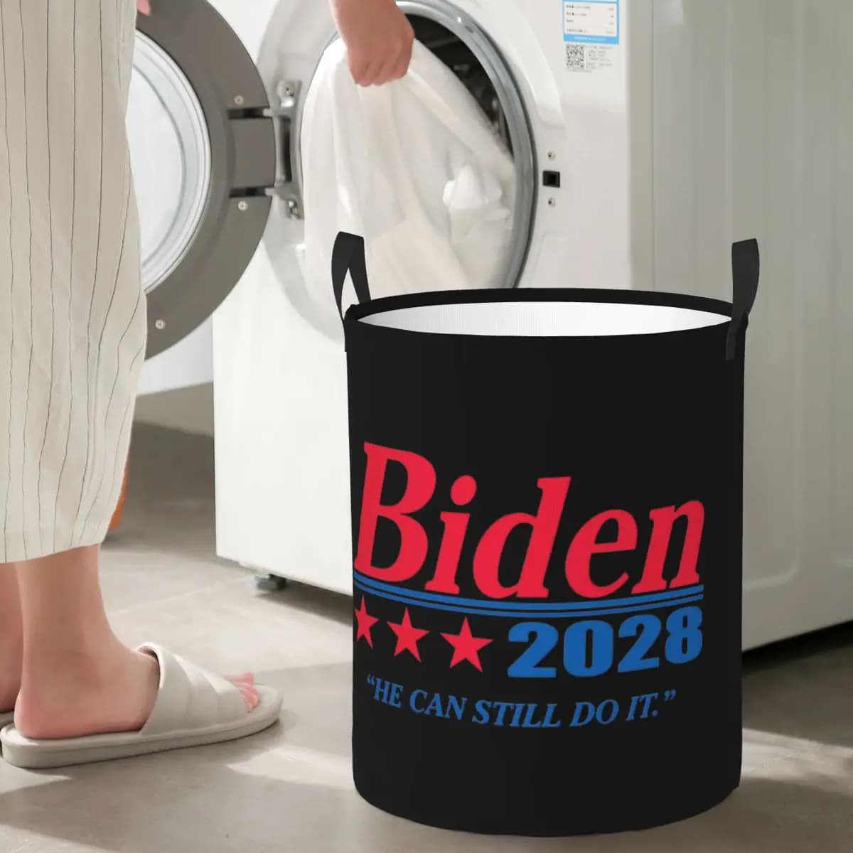 Cesti Pieghevoli per Bucato Biden 2028, Contenitore per Vestiti Sporchi e Oggetti Vari, Organizer Domestico