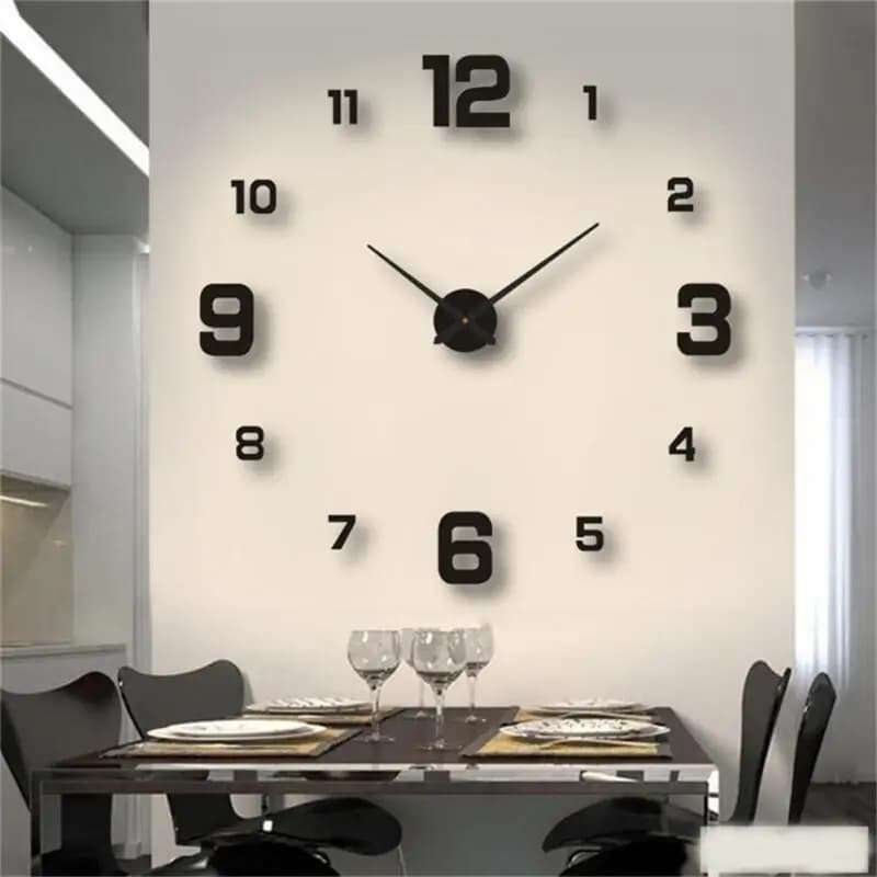 Digital Watch Creative Luminous Style Simple Style Mute Wall Clock in European Style Study Room Wall Stickers Without Drilling Decoration