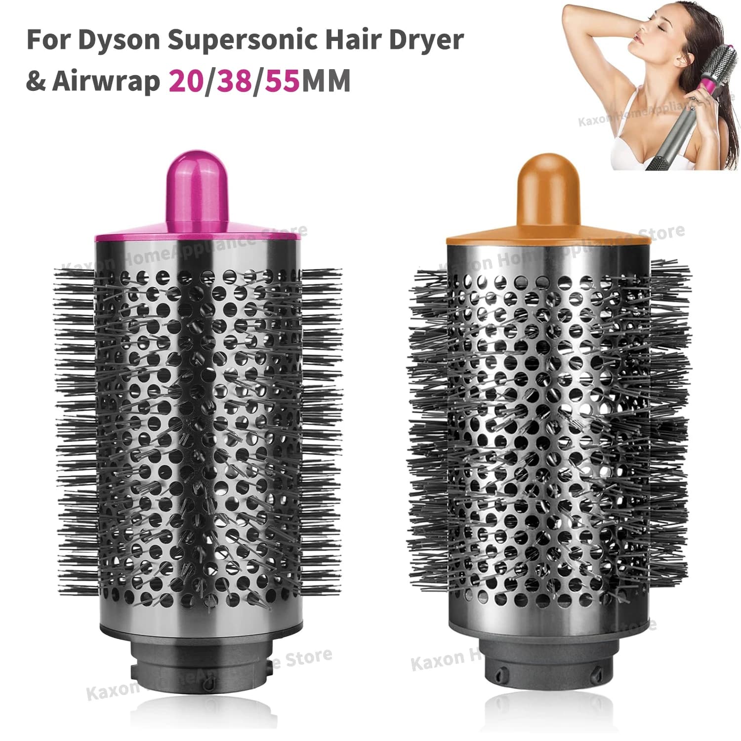 Round brush fitting 20/38/55MM compatible with Dyson Airwrap HS01/05/08 Large round brush brush mower for Dyson hairdryer