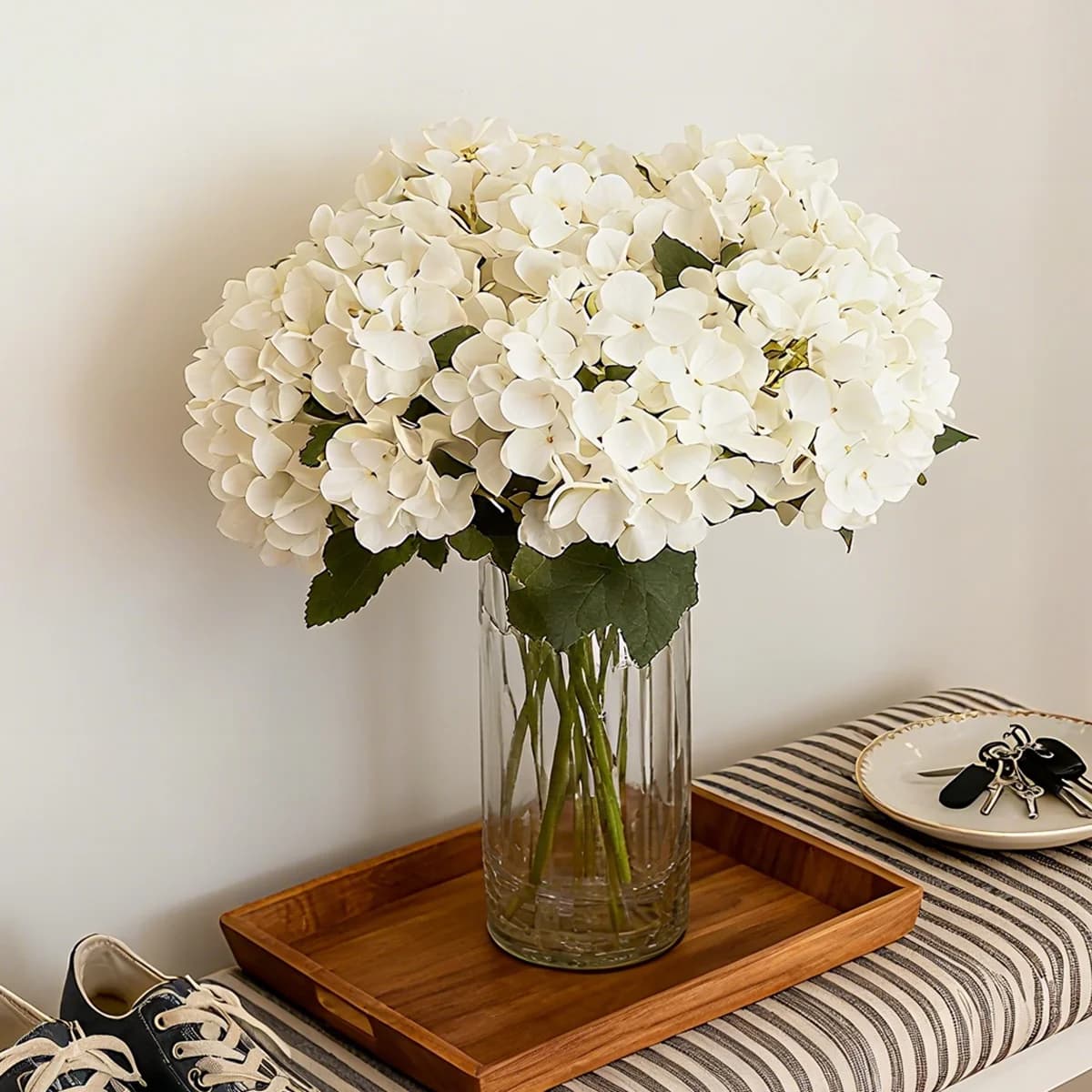 Fiori Artificiali in Seta, Vaso di Ortensie, Accessori per Decorazione Casa, Ghirlanda per Matrimoni, Piante Finte, Materiale per Ghirlande Festive, Regali
