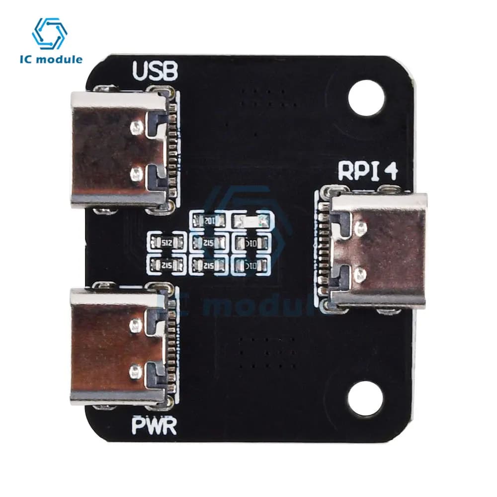 Type C interface power splitter is suitable for Raspberry Pi 4 USB modules from 1 to 2
