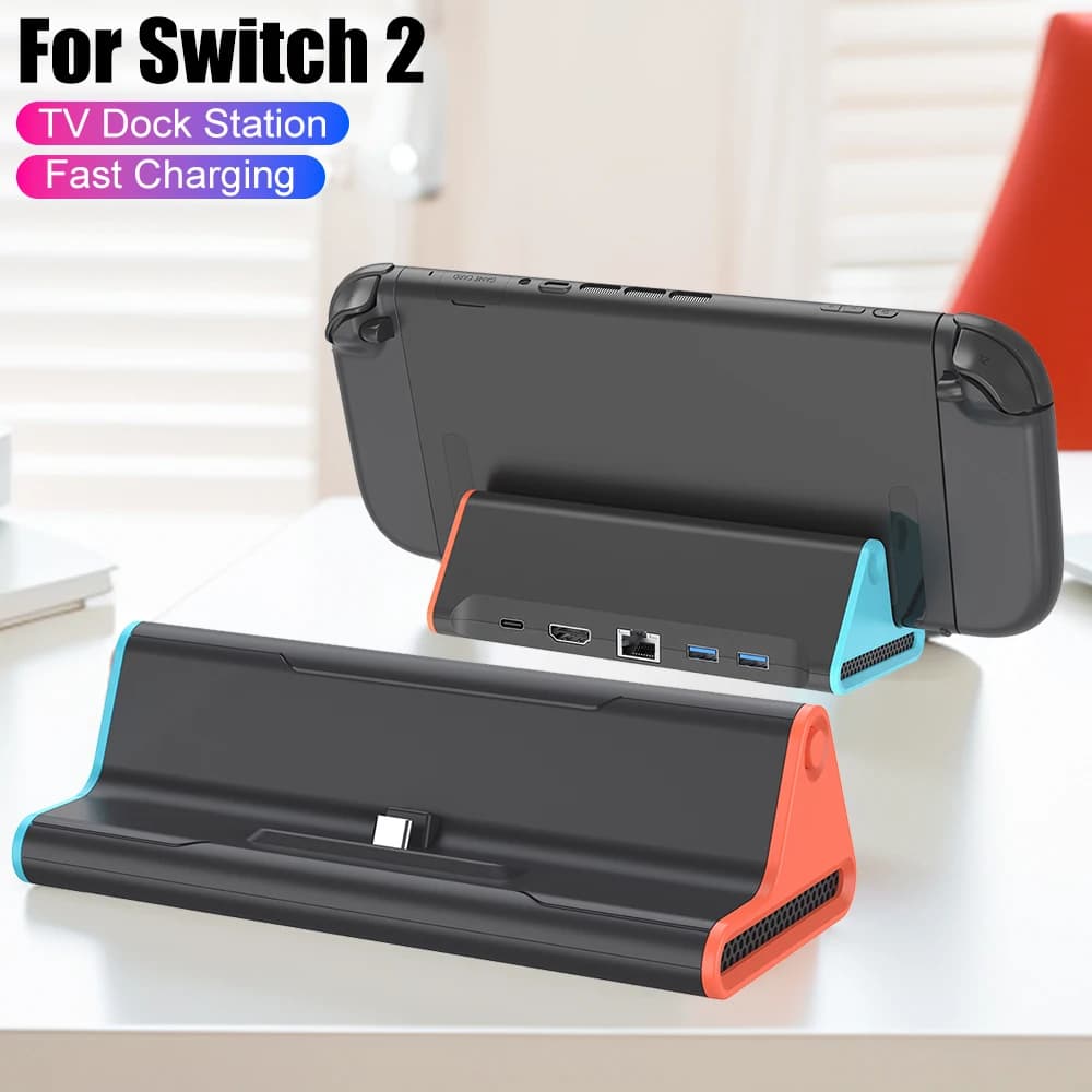 Docking Station TV per Switch 2 con Porta Type-C, Compatibile HDMI, Ricarica Rapida, Adattatore Base per Console NS2