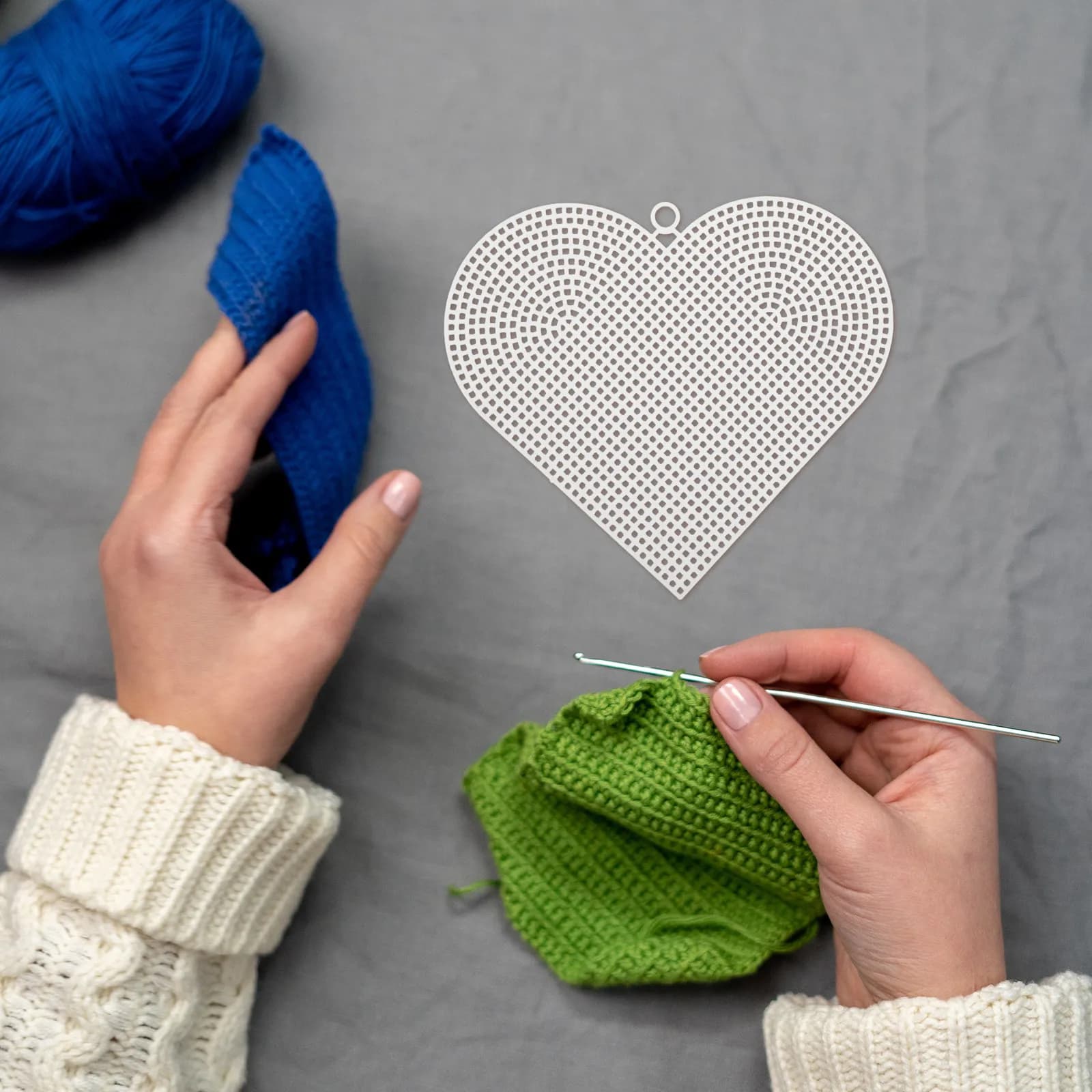 6 Pezzi di Fogli di Rete Trasparente a Forma di Cuore in Plastica per Uncinetto, Ricamo, Fai-da-Te, Borse, Artigianato, Materiali per Cucito