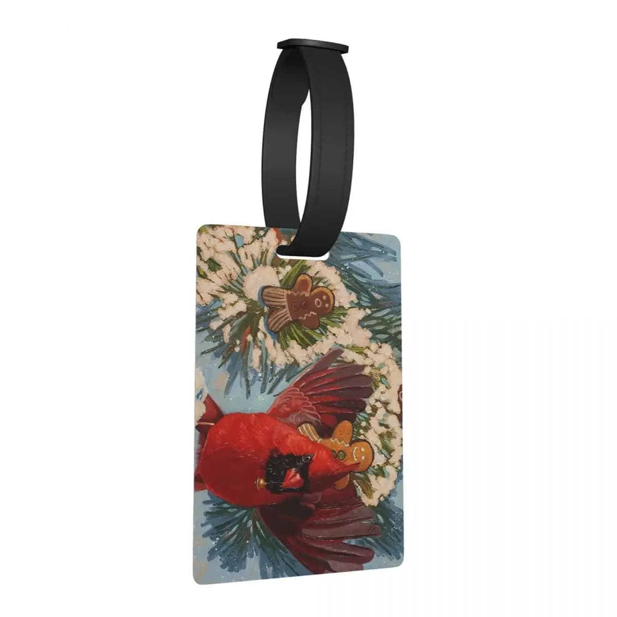 Christmas Cardinal Ride Fantasy Pittura a olio Etichette per bagagli Accessori per valigie Etichetta per imbarco per bagagli Porta etichette ID Nome Indirizzo