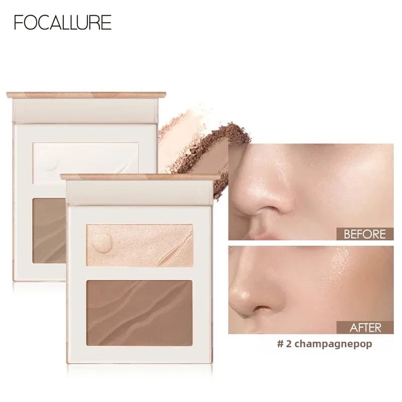 FOCALLURE Palette di contorni per evidenziatori all'ingrosso per la palette di ombretti abbronzanti in polvere per trucco di bellezza del viso