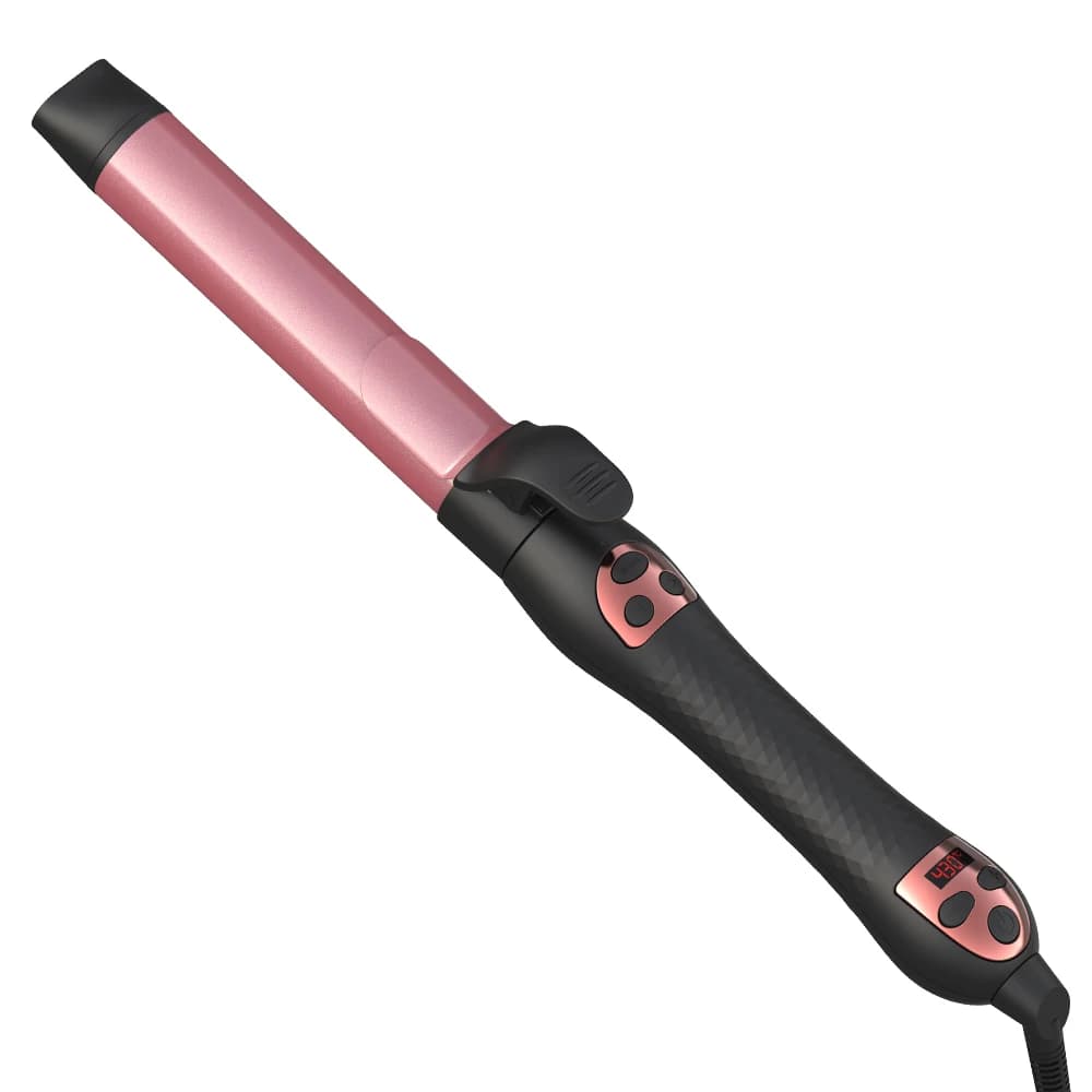 LISAPRO rotating hair curling iron - automatic curling pad for beach curls/waves, for long hair up to the shoulder, fast heating 30s