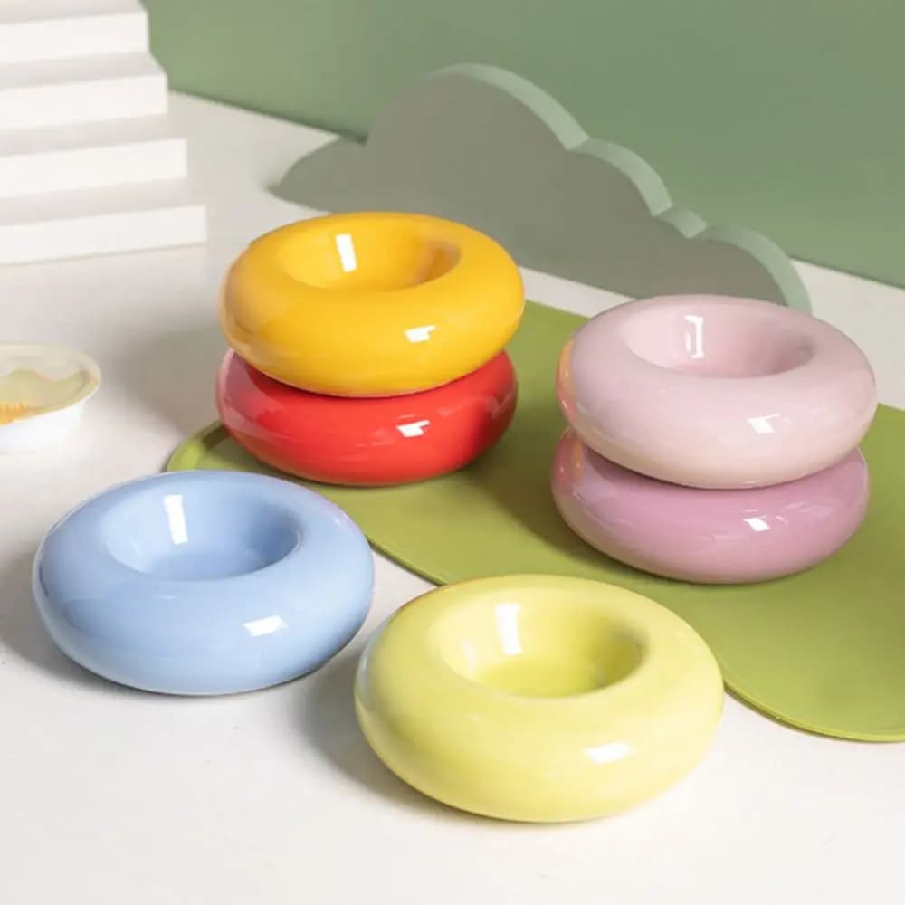 Ciotola in Ceramica per Cibo e Acqua per Gatti, Antiscivolo, Stabile, Multifunzione, Facile da Pulire, Contenitore per Acqua per Animali Domestici