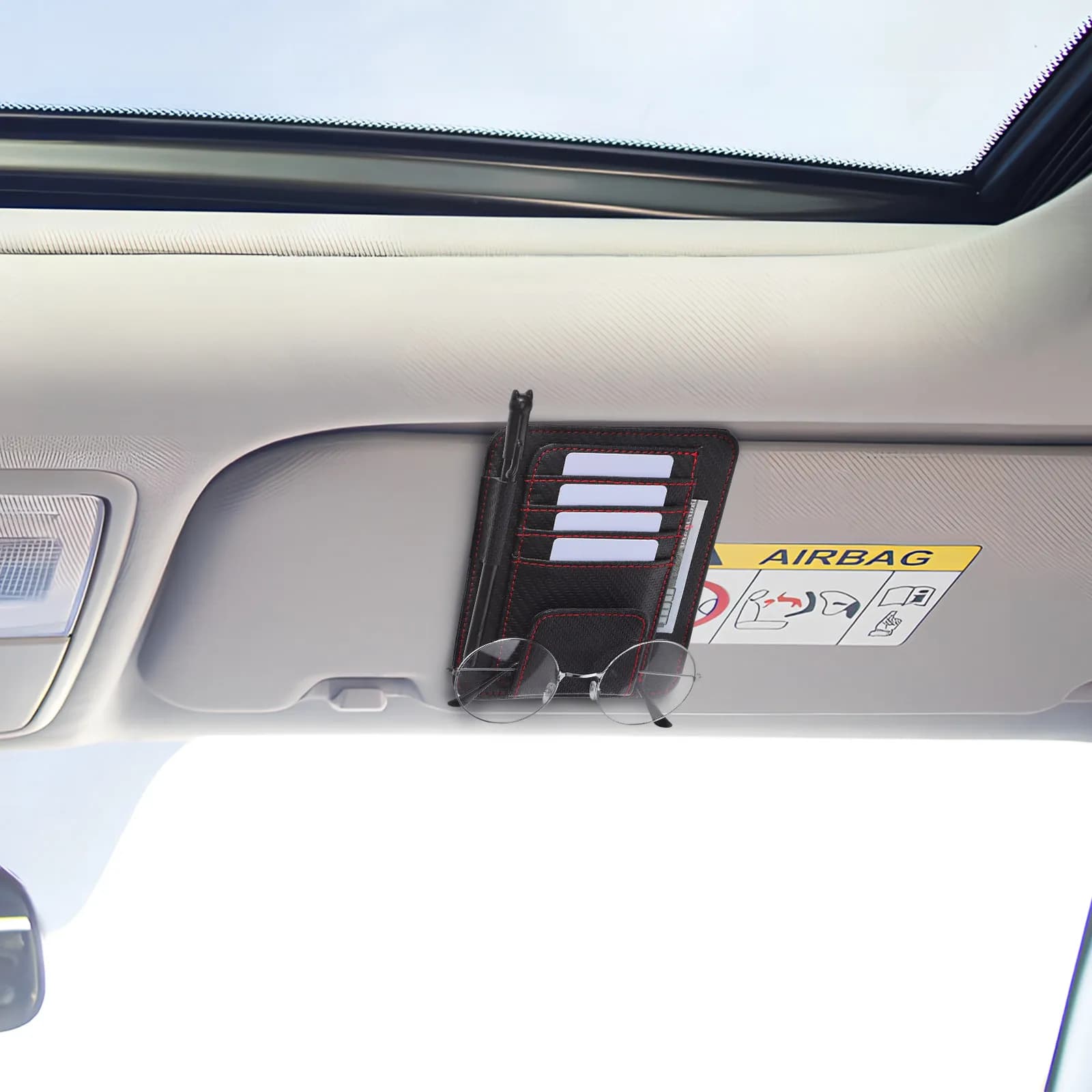 Sun Visor Organizer Car Clip Multifunctional Card Holder Insurance Registration Document Storage Car Accessories