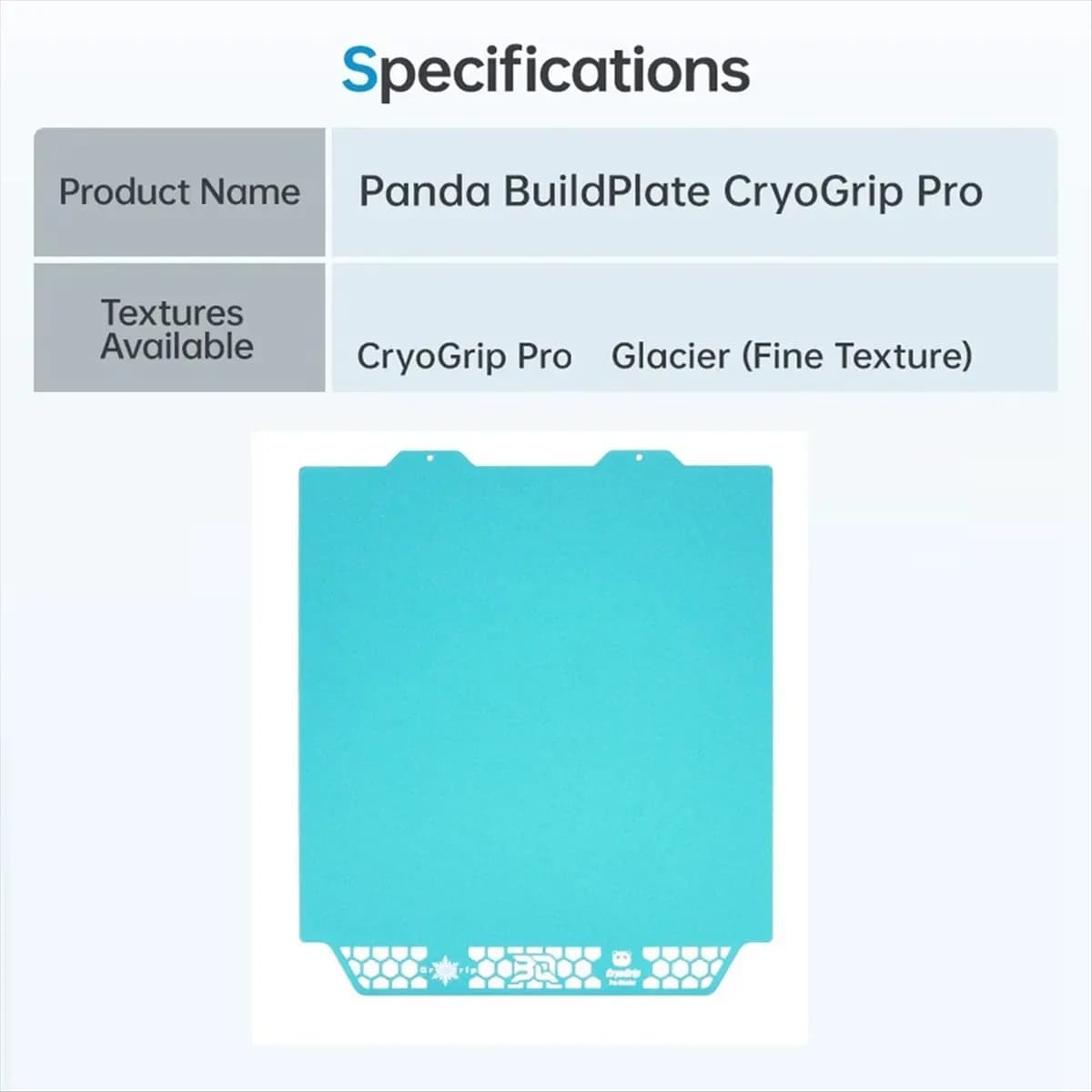 ABAN Panda Build Plate CryoGrip Pro Glacier Fine Textures Spring Steel Double Sided Textured for A1 Mini 3D Printer