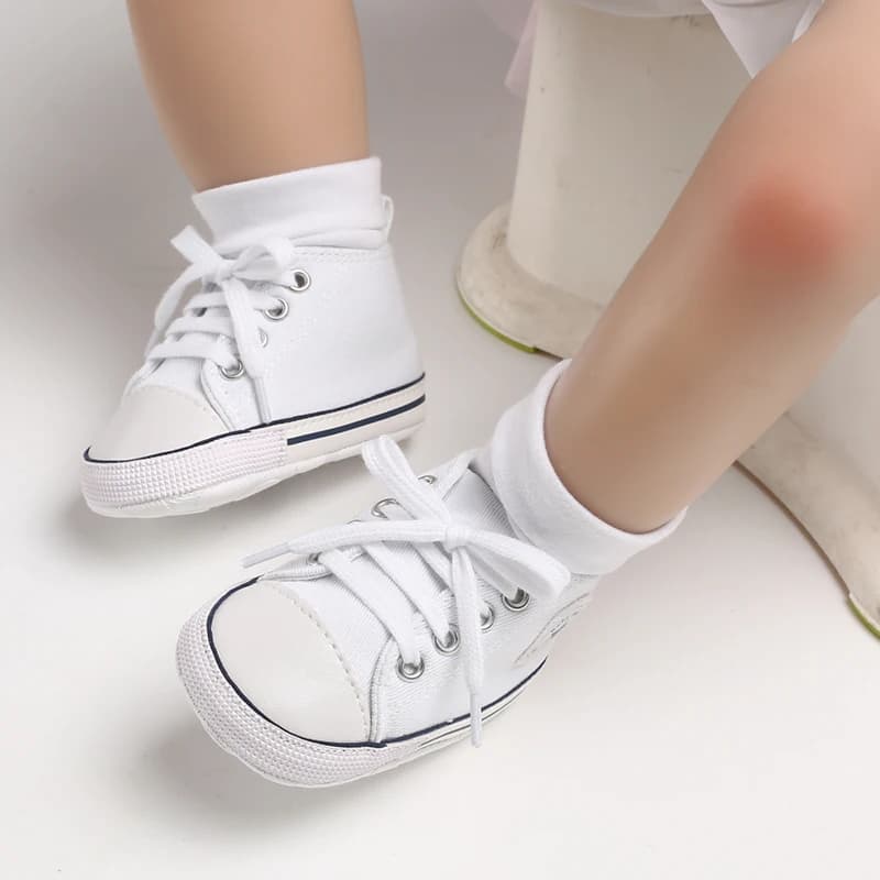 Scarpe Antiscivolo per Neonati e Bambini, Sneakers Classiche in Tela, Scarpe Sportive con Stelle per Neonati, Prime Scarpe da Passeggio per Bambini e Bambine