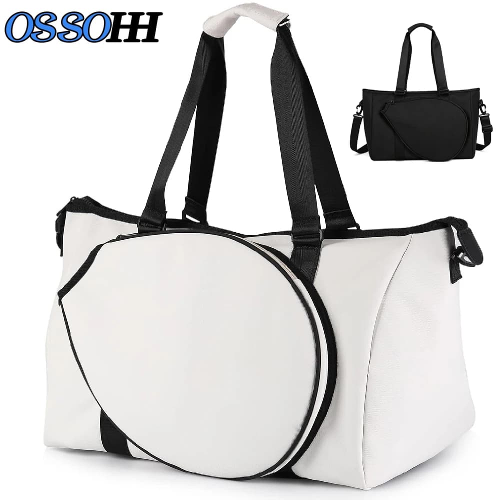 Borsa da tennis da donna, 1 pezzo, con scomparto per 2 racchette, scomparto per scarpe e tasca impermeabile, borsa sportiva.