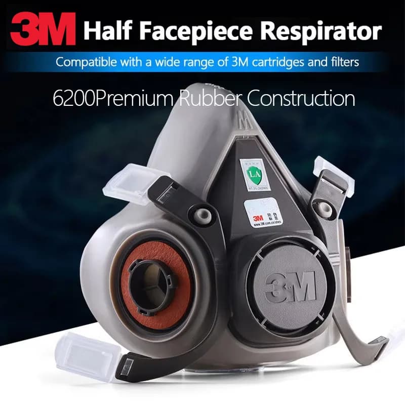 Semimask 3M 6200 Breathing Mask, Spruce and Organic Gas Paint Protection, Industrial and Formaldehyde Safety Mask