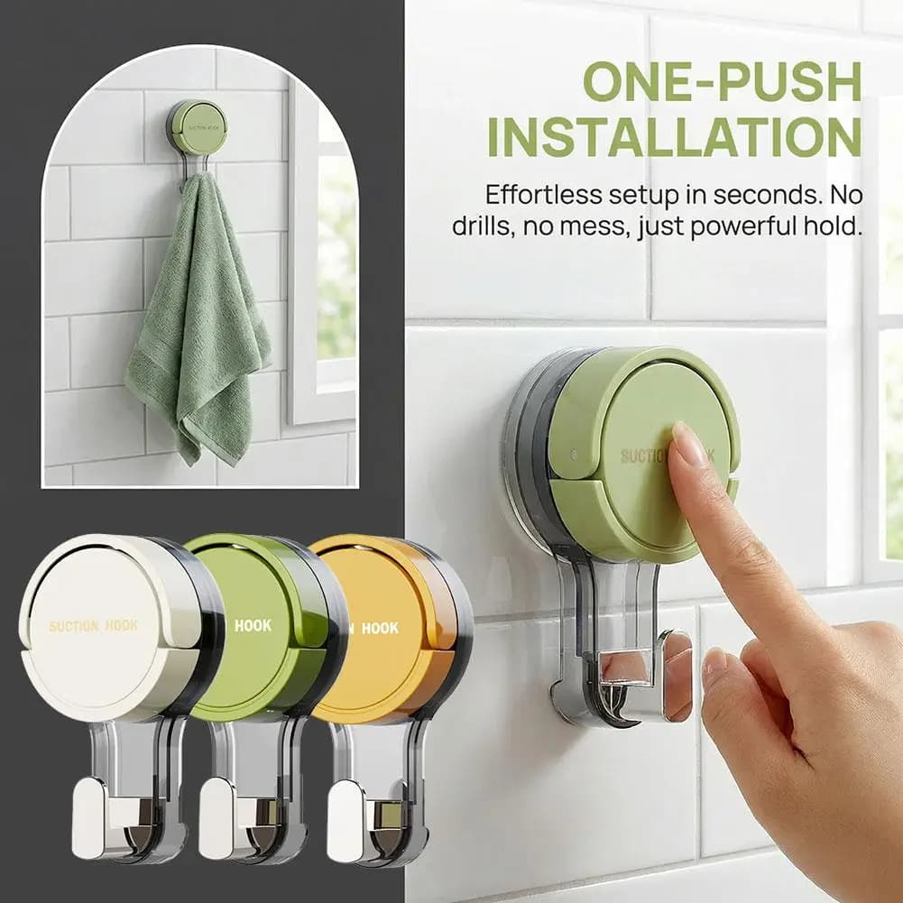 Ganci a ventosa potenti, riutilizzabili, senza foratura, adesivi per bagno, cucina, porta, WC e altri areali domestici