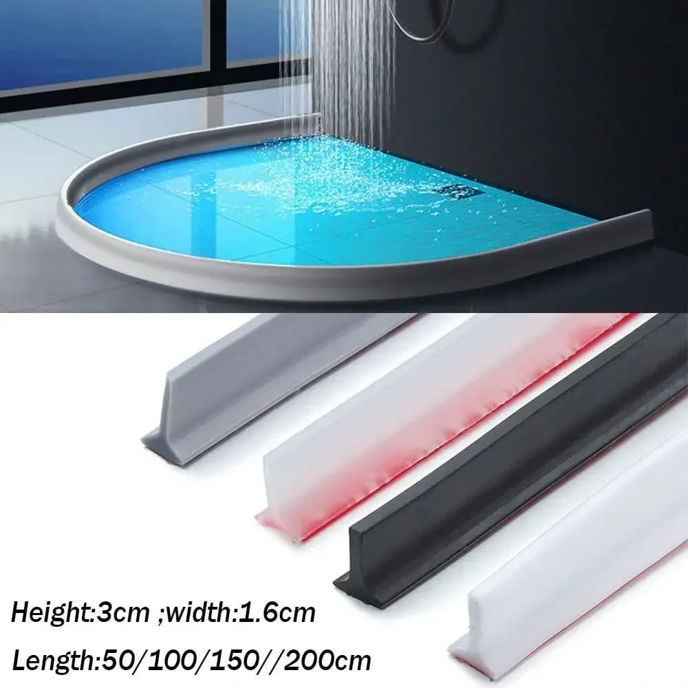 Barriera Impermeabile in Silicone Autoadesiva Flessibile e Pieghevole per Separazione Zona Asciutta/Bagnata in Bagno e Doccia