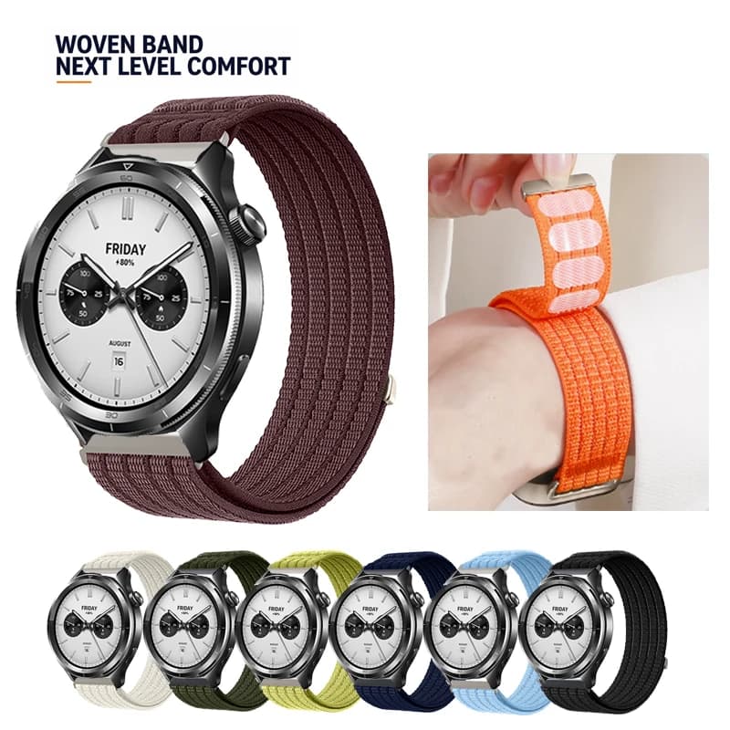 22mm Breathable Nylon Sport Loop Velcro Strap For XIAOMI Watch 5 S4 S3 S2 S1 Pro Sport Active