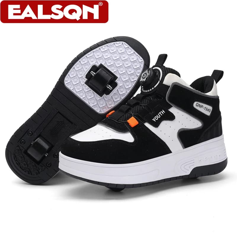 Scarpe da pattinaggio a rotelle per bambini Scarpe da passeggio durevoli anti-collisione Scarpe sportive da esterno ultraleggere a due ruote per bambini Ragazze Ragazzo