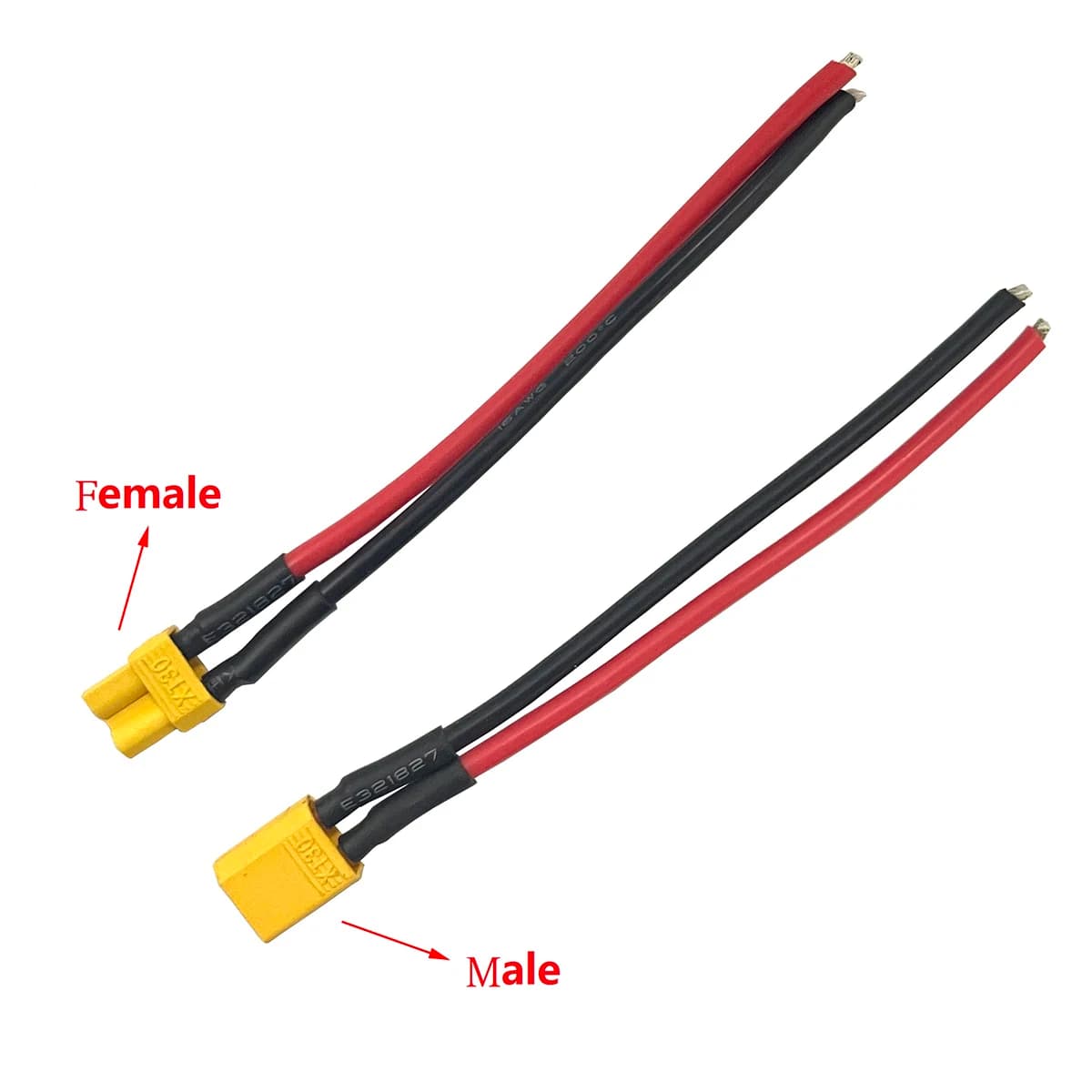 XT30 male and female connector with 100 mm 16AWG wire for FPV drone charger for Lipo fixed wing battery Quadcopter RC