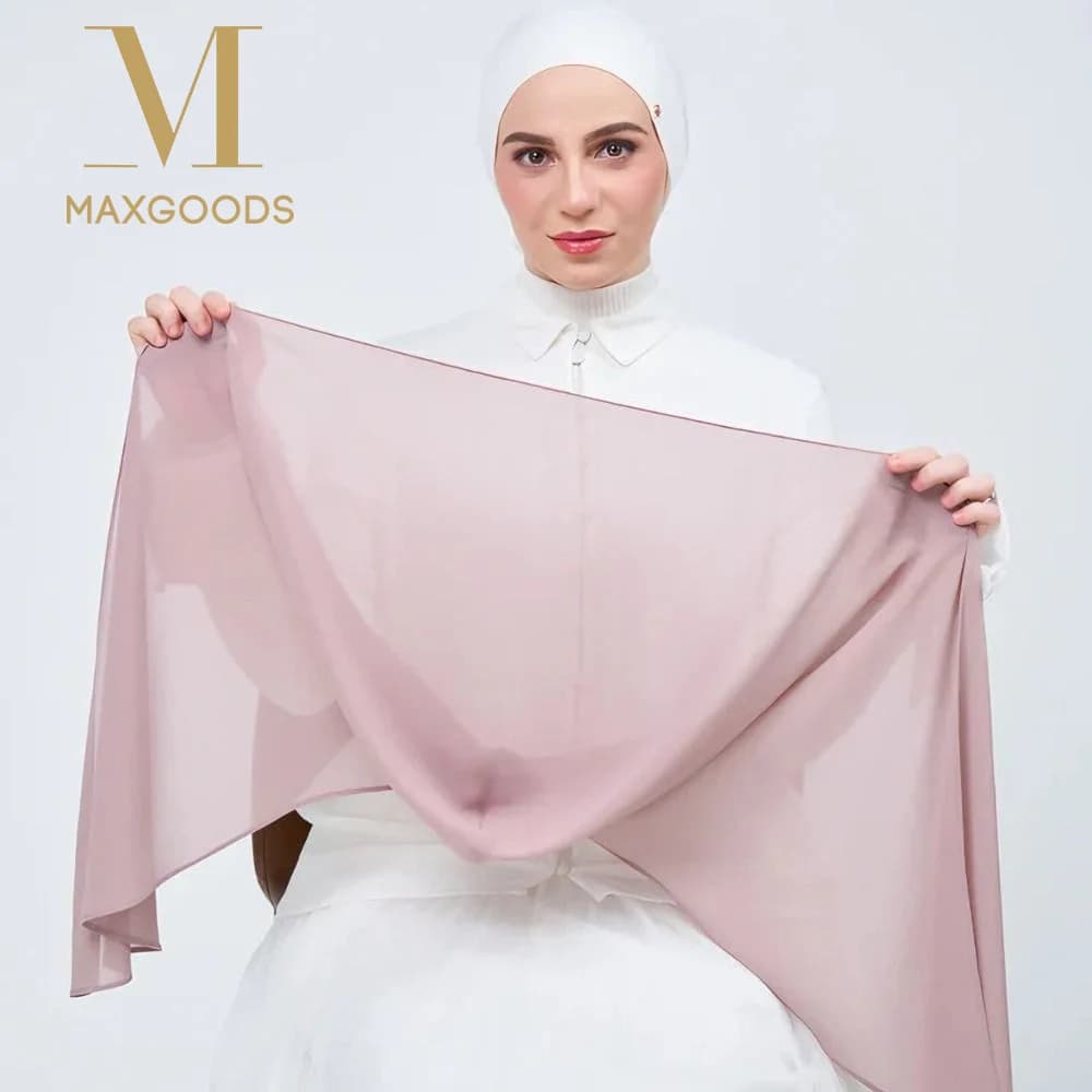 New Magnetic Buckle Instant Chiffon Hijab Ready to Wear Plain Hijab Scarf Solid Color Large Size Headscarf For Women
