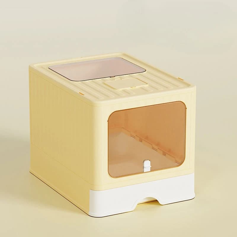 Lettiera per gatti grande completamente chiusa Design del cassetto di controllo degli odori antispruzzo Sterilizzazione UV Vassoio profondo pieghevole facile da pulire