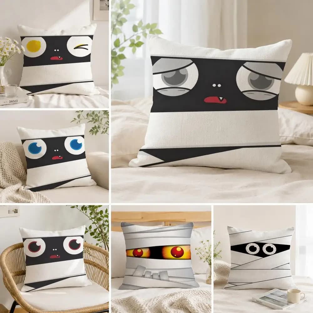 P-Bandage cute expressions Cushion Cover Soft Washable Pillow Covers, Suitable for Sofa, Bed, Travel Office Scenarios
