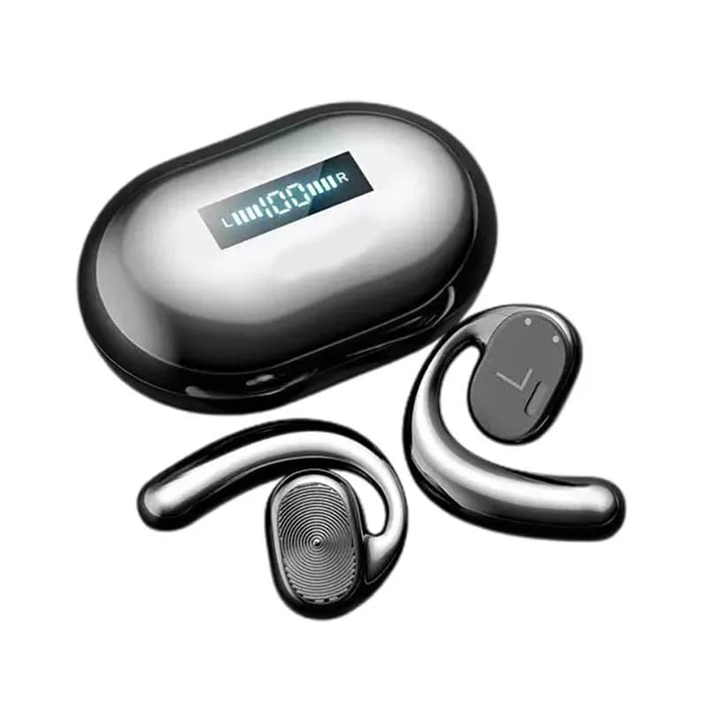 Wireless earphones J99 Bluetooth 9D stereo audio headphones ear hook bony conduction sports headphones with LED display