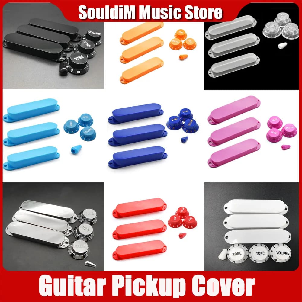 1 Set Kit copertura pickup per chitarra chiuso a bobina singola multicolore 2 toni 1 manopole volume Set parti punta interruttore chitarra Parti di chitarra