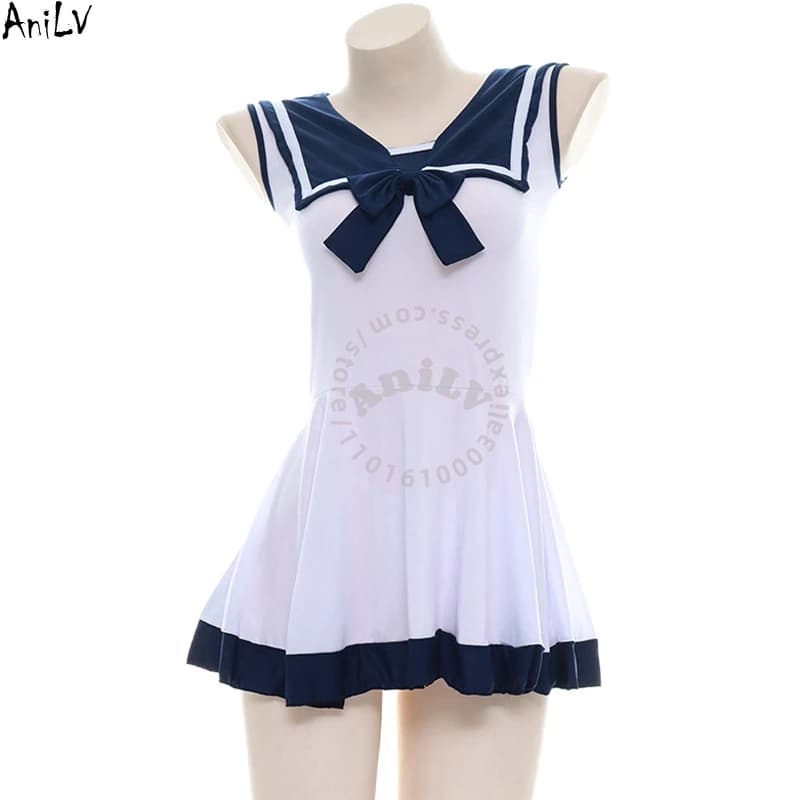 AniLV Ragazza anime giapponese Navy Uniforme da marinaio JK Studente scolastico Abiti Costumi Cosplay