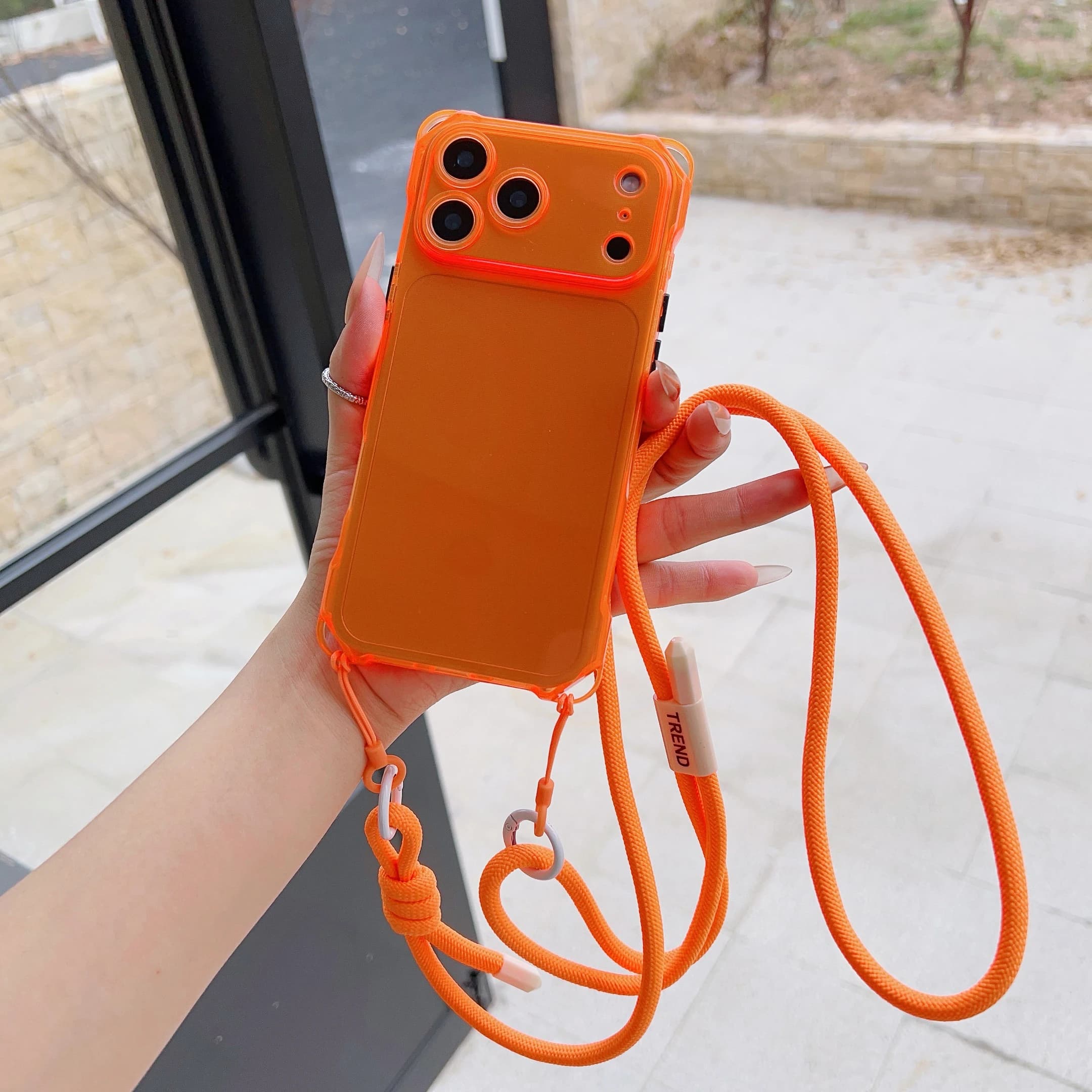 Custodia per telefono con cordino regolabile adatta per iPhone 17 Pro Max Cordino lungo a tracolla 17 Pro Air Custodia protettiva anticaduta a quattro angoli