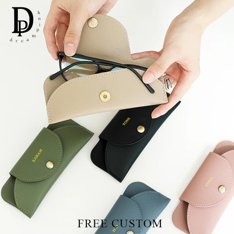 Personalized Name Luxury Glass Bag Women's Leather Engraving Men's Sunglasses Travel Case Portable Glass Protective Case Gift