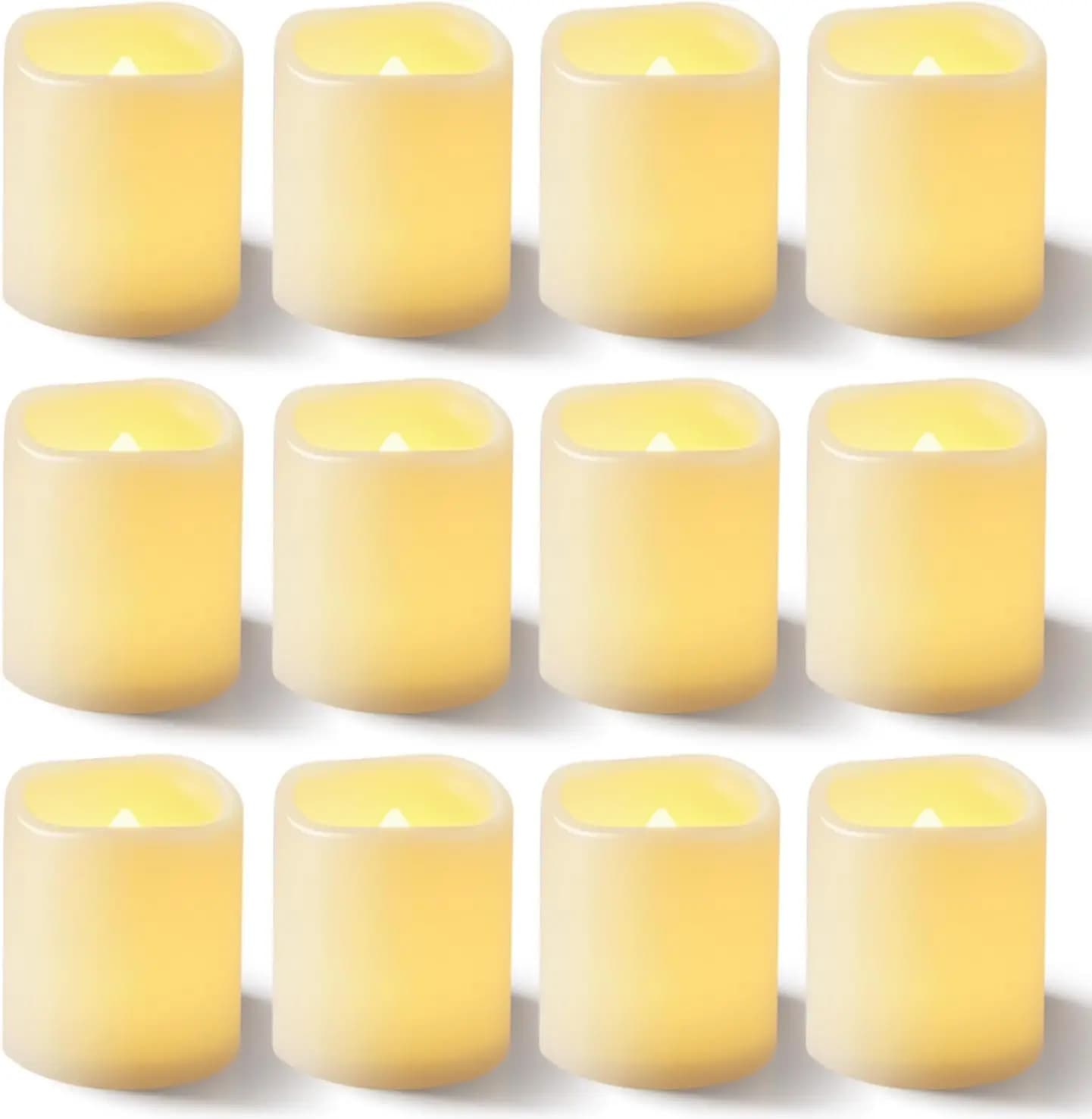 Pack of 100 Flameless Votive Candles, 200+ Autonomous Hours, LED with White Tremolating Light Hot for Weddings and Decorations