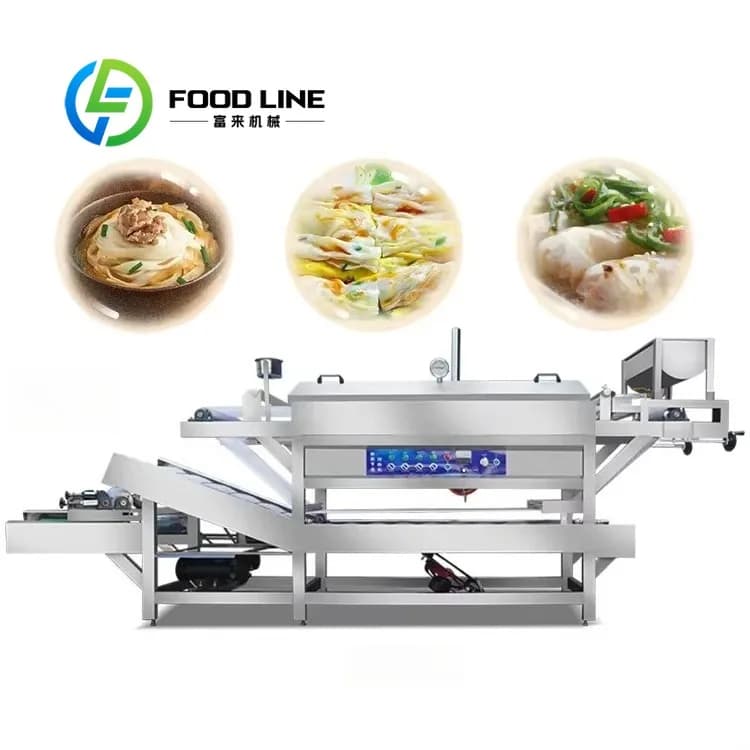 Pasta automatica industriale personalizzata per noodle istantanei che produce macchina per rotoli di vermicelli al vapore, linea di macchine per noodle freddi freschi, riso