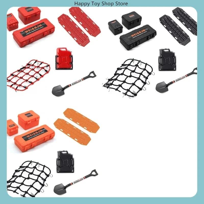 Accessori per Modellini: Rete Portabagagli, Pala, Tanica Carburante per Auto RC 1/10 Crawler TRX4 SCX10 90046