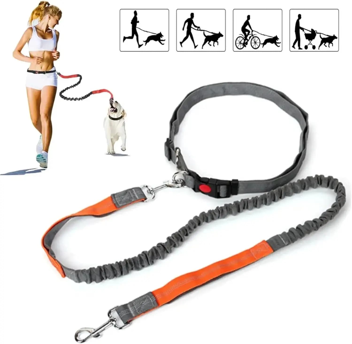 Adjustable Retractable Dog Grip Multifunctional Sports Traction Cord Reflective Elastic Hand Racing Design
